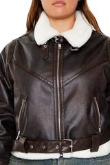 Plus Size Faux Leather Moto Jacket - Forever 21