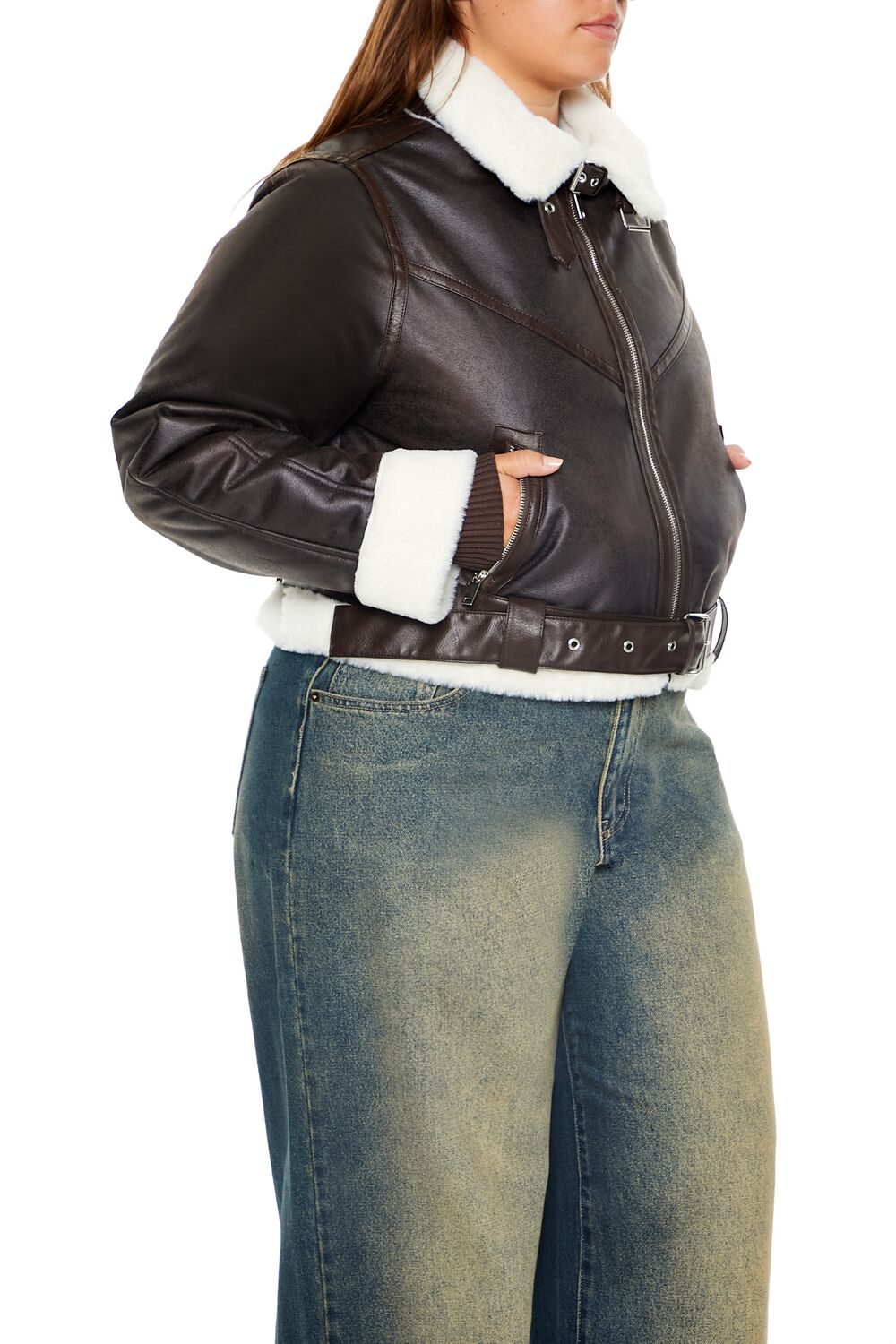 Plus Size Faux Leather Moto Jacket - Forever 21