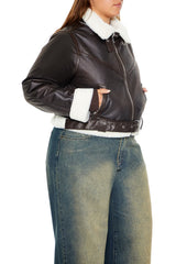 Plus Size Faux Leather Moto Jacket - Forever 21