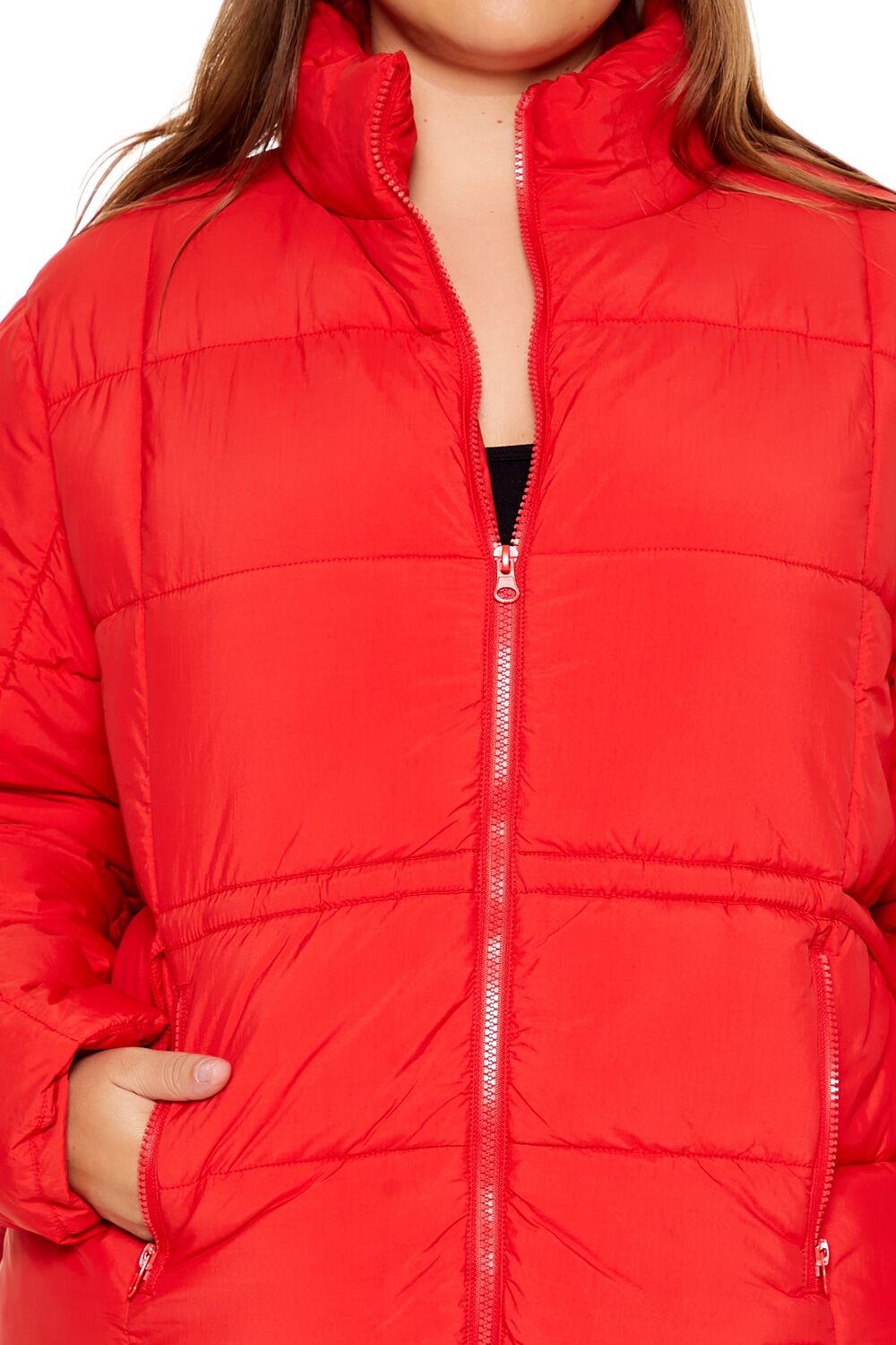 Plus Size Tie-Waist Puffer Jacket - Forever 21