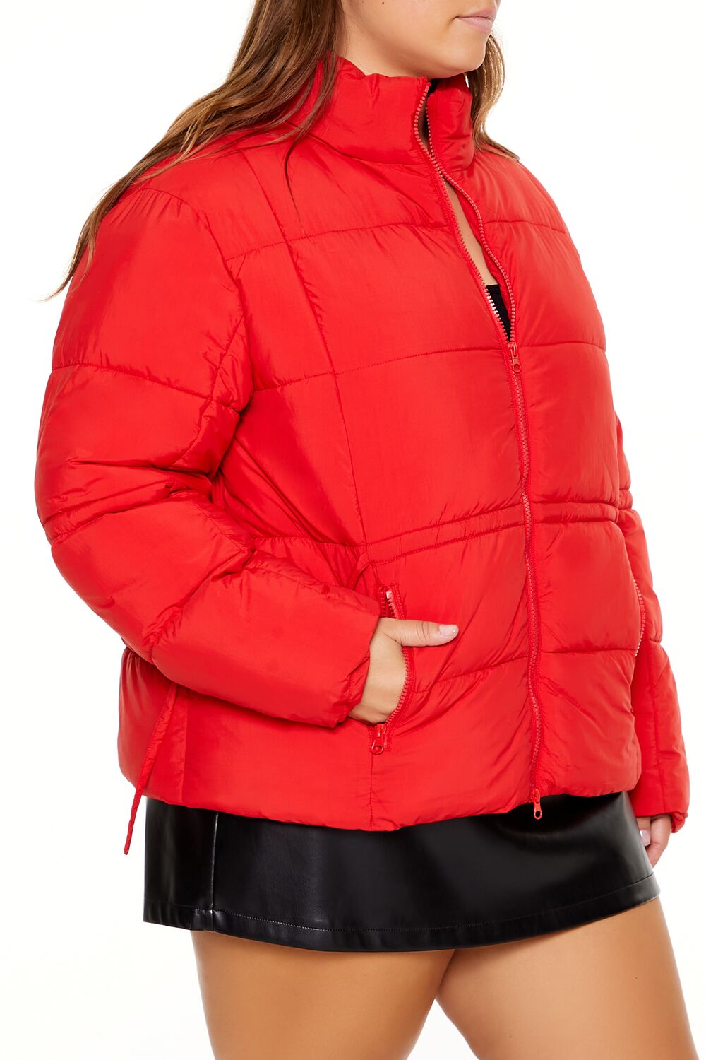 Plus Size Tie-Waist Puffer Jacket - Forever 21
