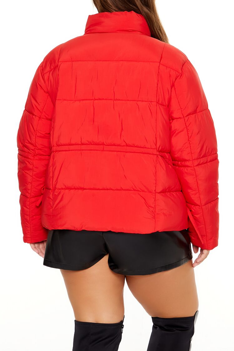 Plus Size Tie-Waist Puffer Jacket - Forever 21