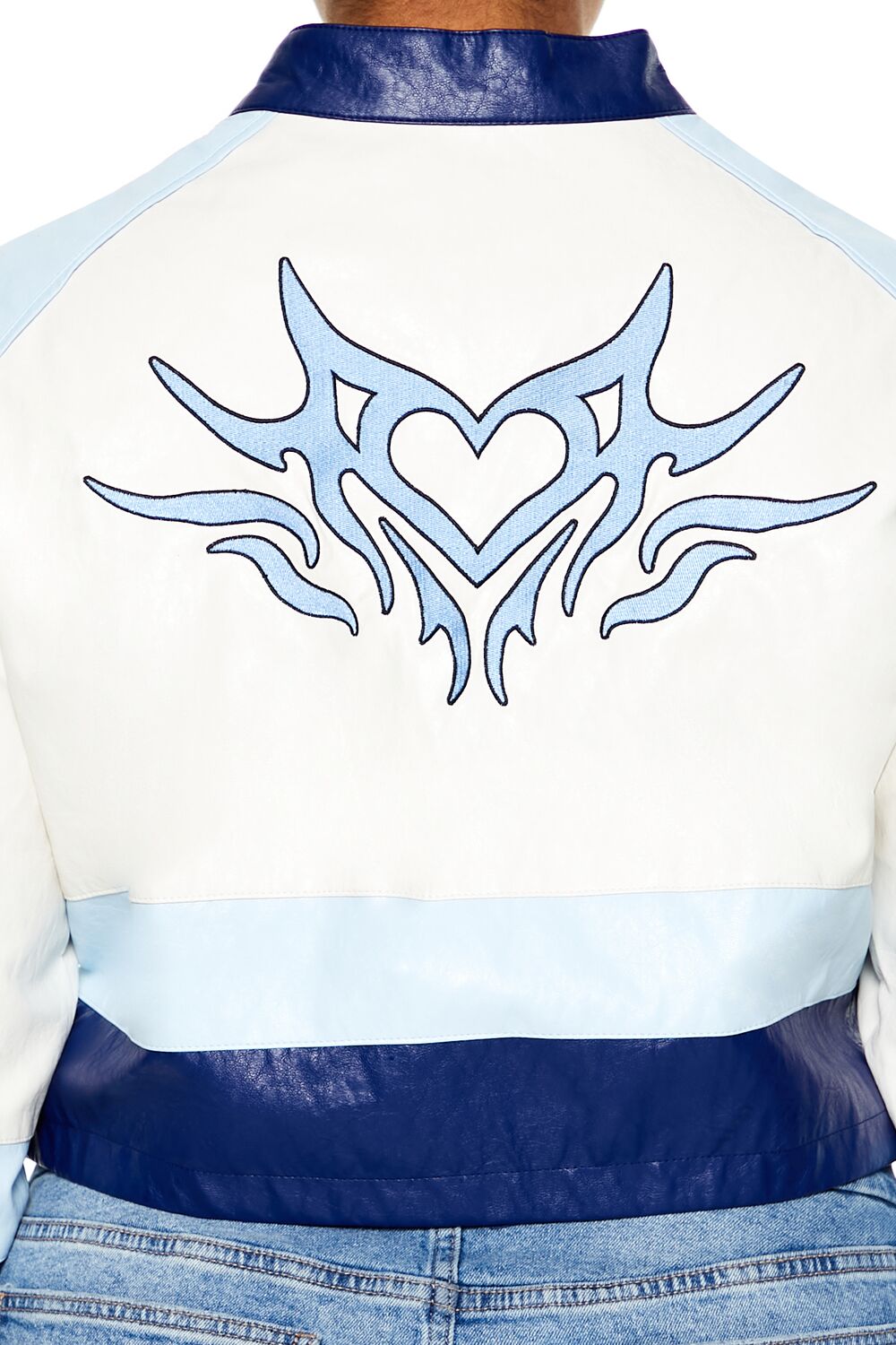 Plus Size Flaming Heart Moto Jacket - Forever 21