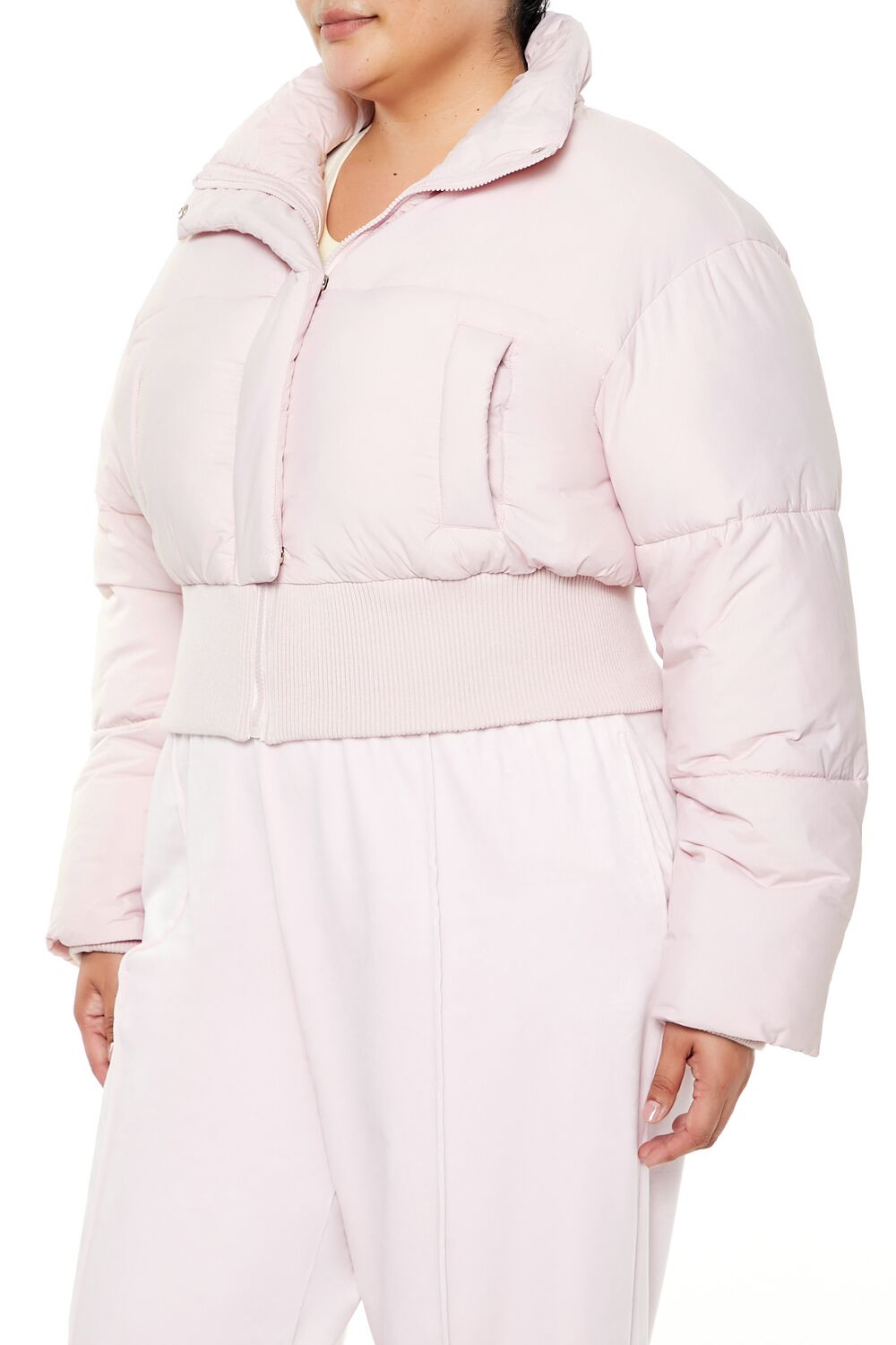 Plus Size Cropped Puffer Jacket - Forever 21