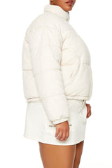 Plus Size Quilted French Terry Puffer Jacket - Forever 21
