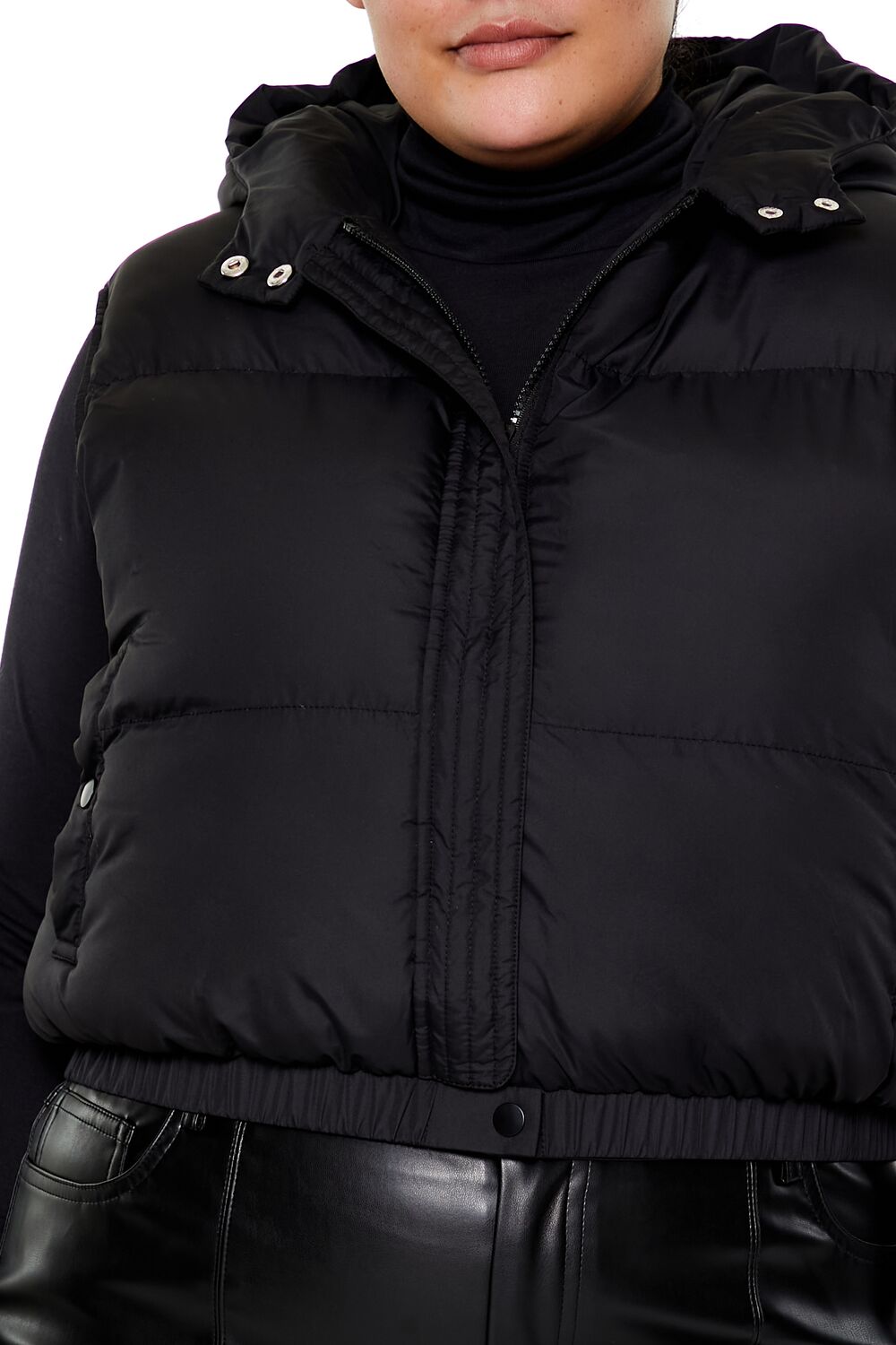 Plus Size Hooded Puffer Vest - Forever 21
