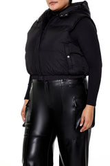 Plus Size Hooded Puffer Vest - Forever 21