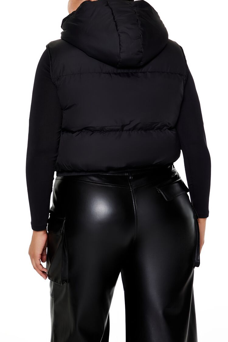 Plus Size Hooded Puffer Vest - Forever 21