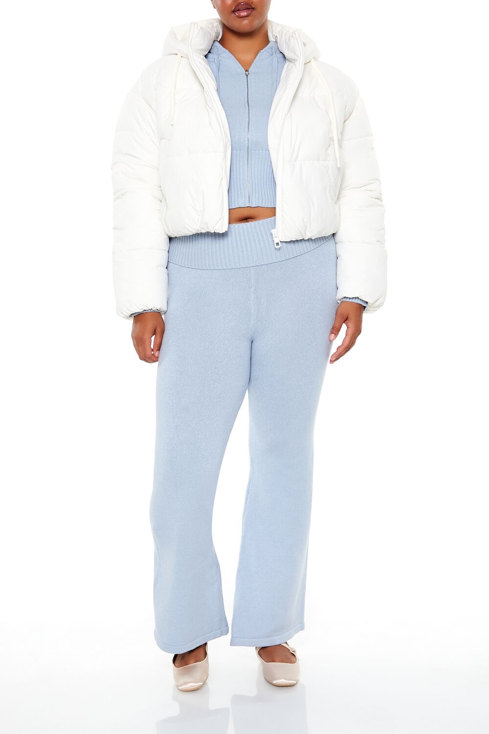 Plus Size Hooded Puffer Jacket - Forever 21