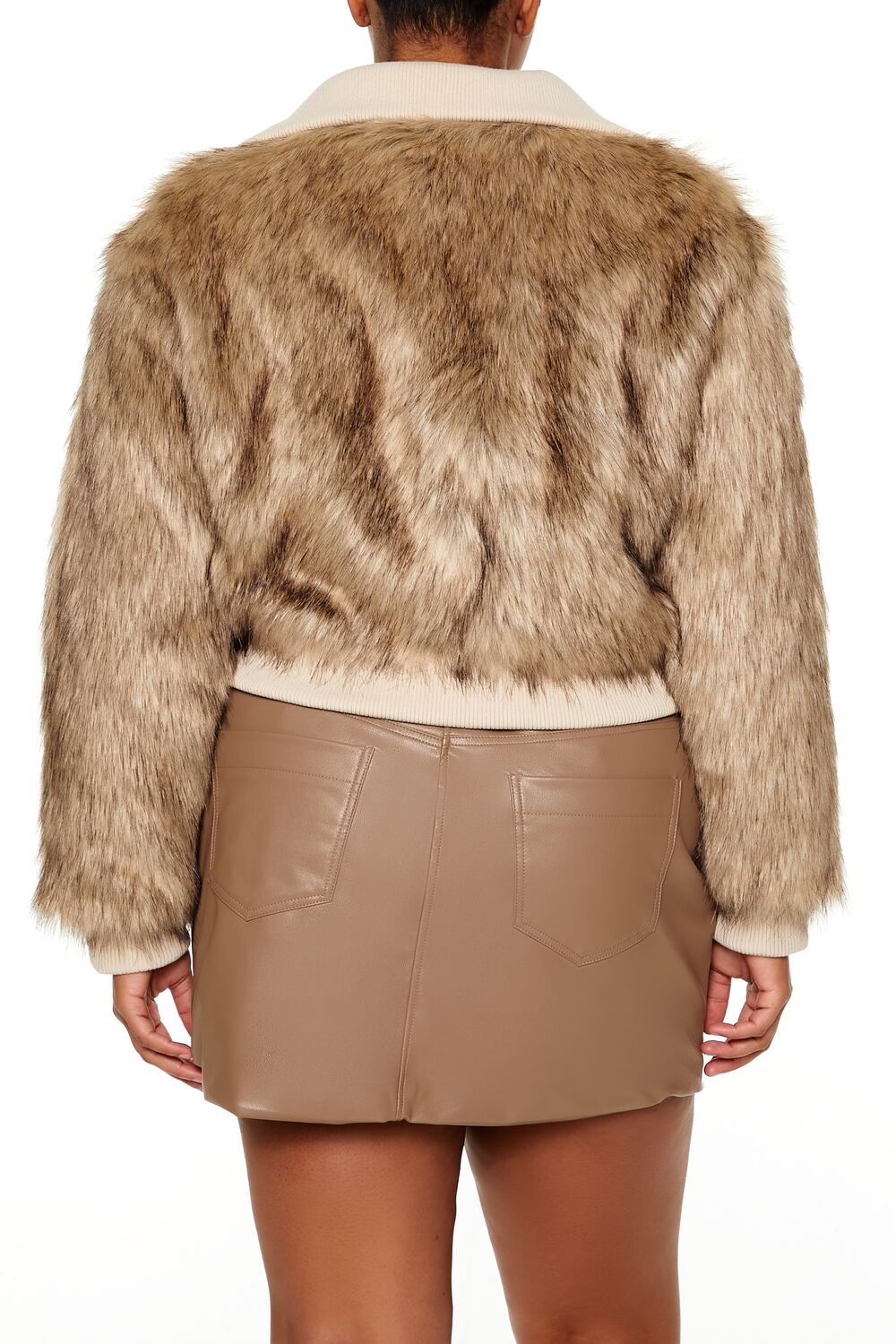 Plus Size Cropped Faux Fur Jacket - Forever 21