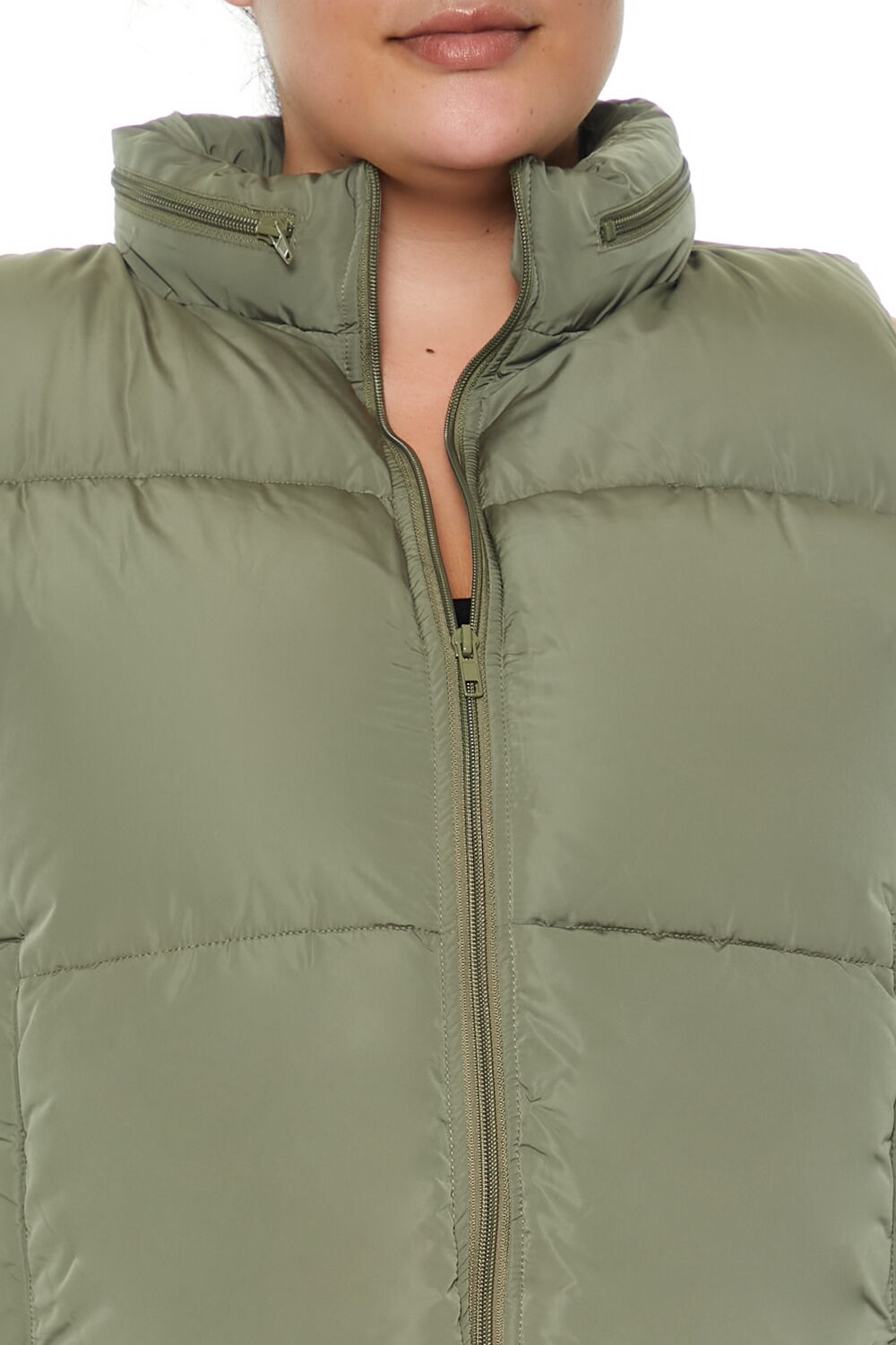 Plus Size Cropped Puffer Vest - Forever 21