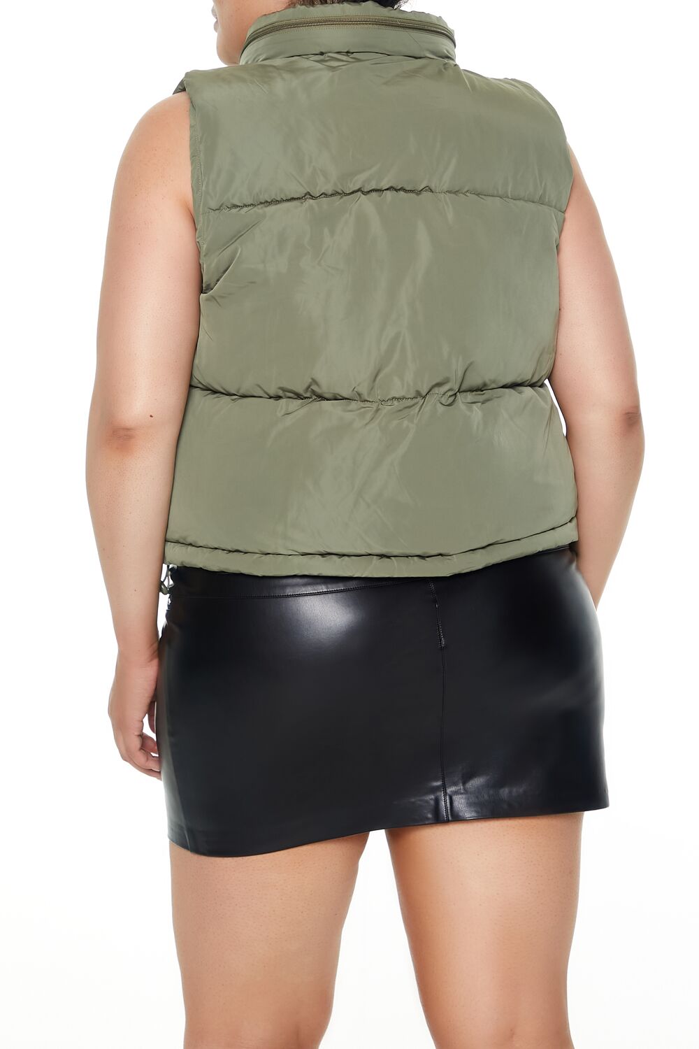 Plus Size Cropped Puffer Vest - Forever 21