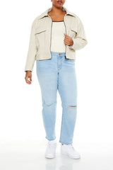 Plus Size Faux Leather Jacket - Forever 21