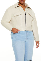 Plus Size Faux Leather Jacket - Forever 21