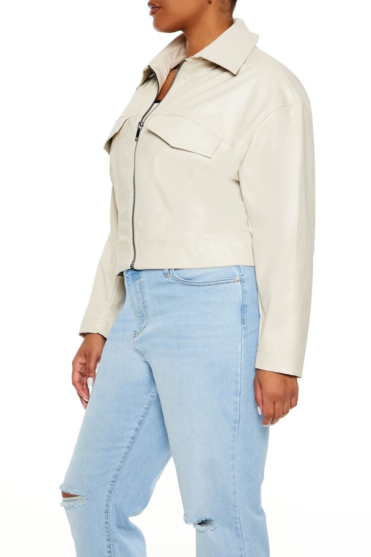 Plus Size Faux Leather Jacket - Forever 21