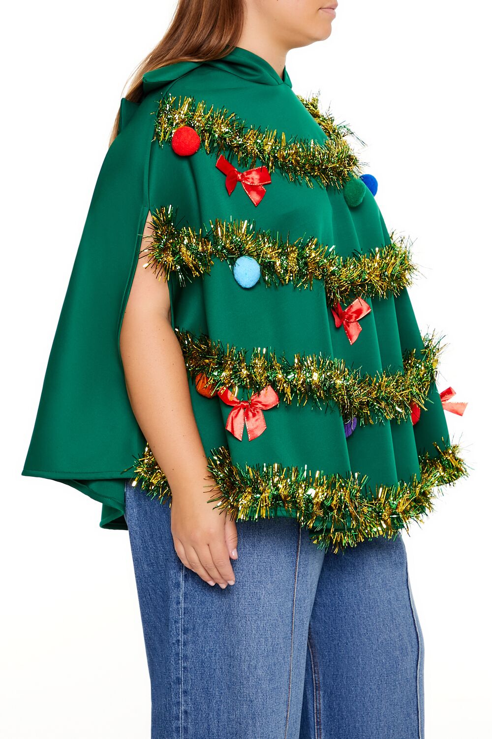 Plus Size Christmas Tree Poncho - Forever 21
