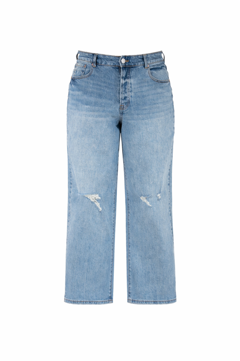 Plus Size Distressed Wide-Leg Jeans - Forever 21