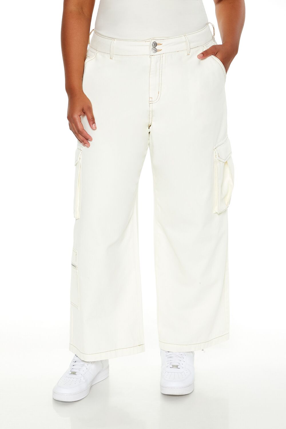 Plus Size High-Rise Cargo Pants - Forever 21