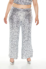 Plus Size Sequin High-Rise Pants - Forever 21