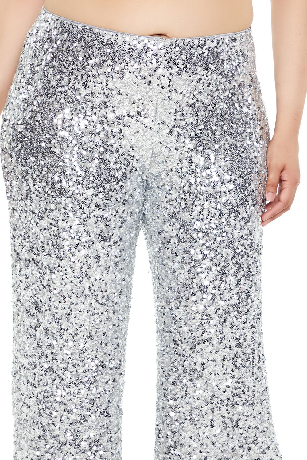 Plus Size Sequin High-Rise Pants - Forever 21