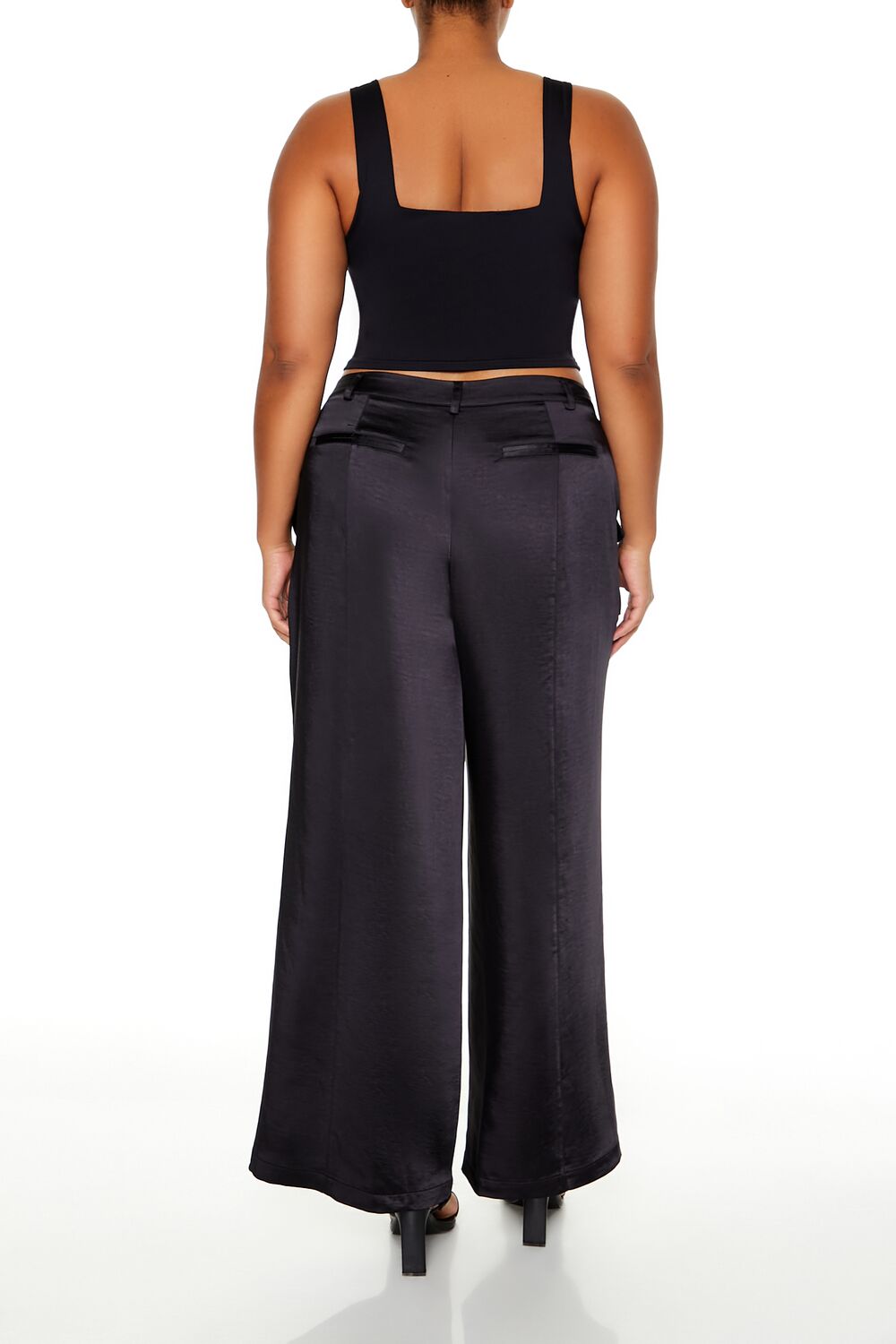 Plus Size Satin Cargo Pants - Forever 21