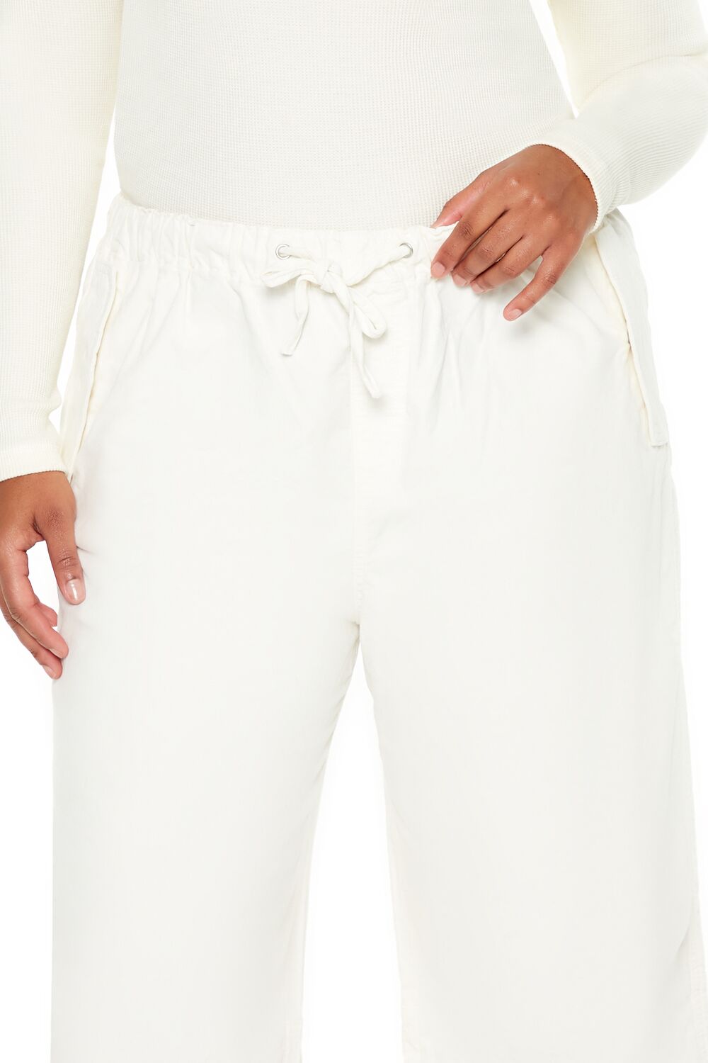 Plus Size Velvet Wide-Leg Drawstring Joggers - Forever 21