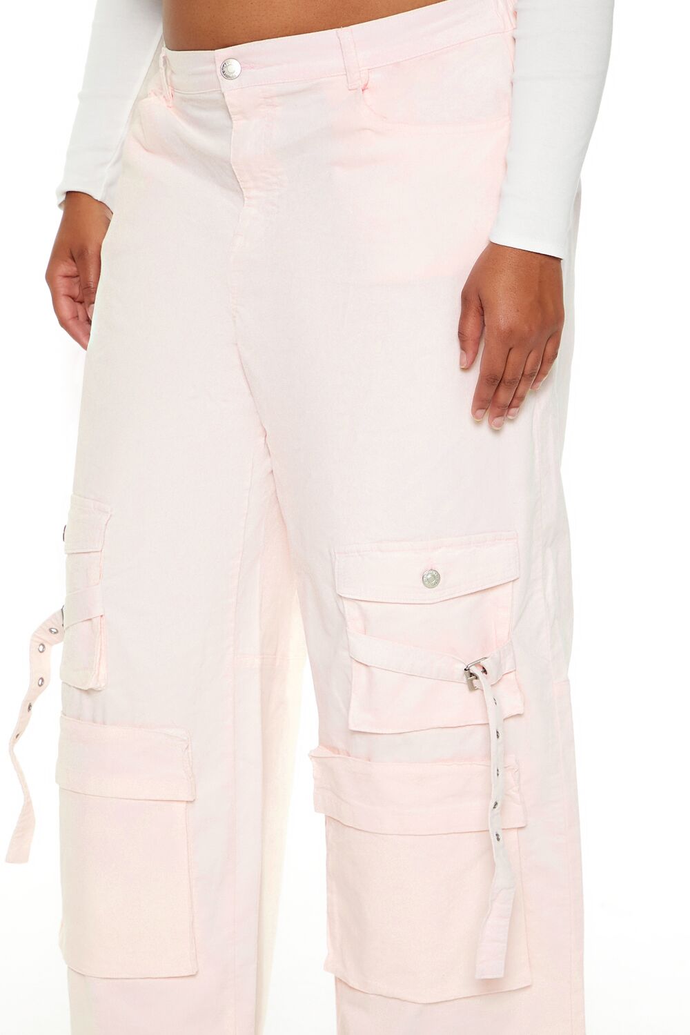 Plus Size Velvet Cargo Pants - Forever 21