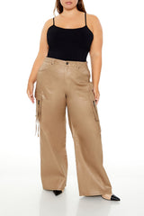 Plus Size Metallic Cargo Pants - Forever 21