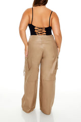 Plus Size Metallic Cargo Pants - Forever 21