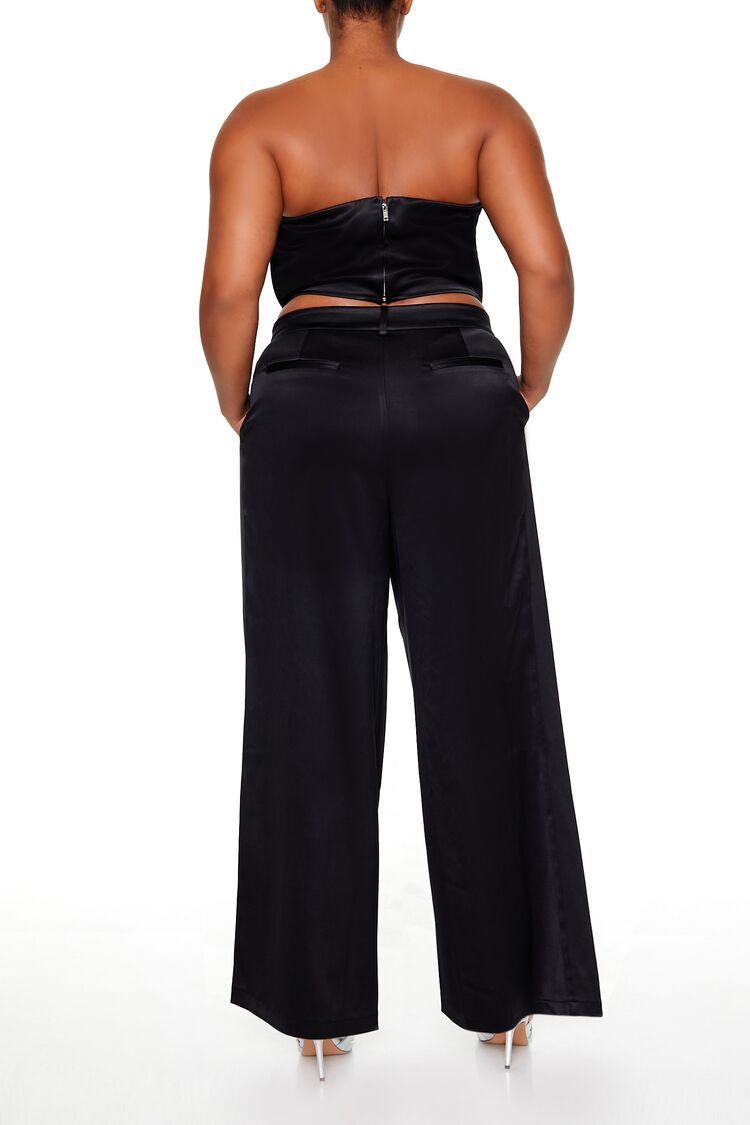 Plus Size Satin Trouser Pants - Forever 21