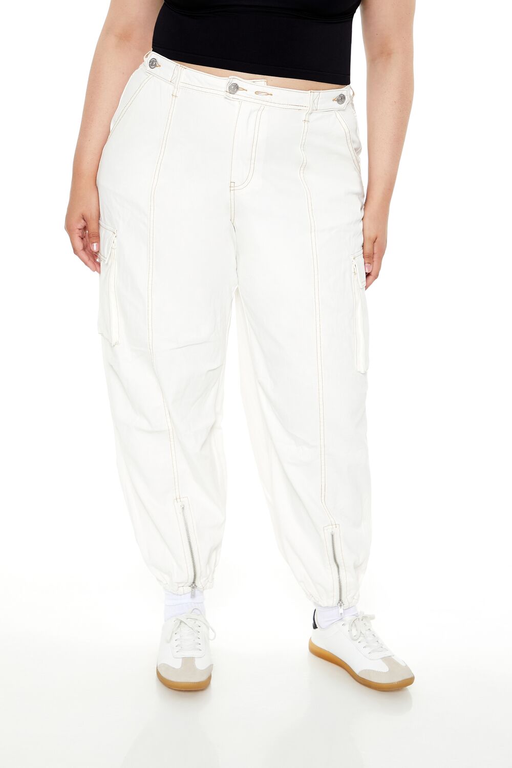 Plus Size High-Rise Cargo Joggers - Forever 21