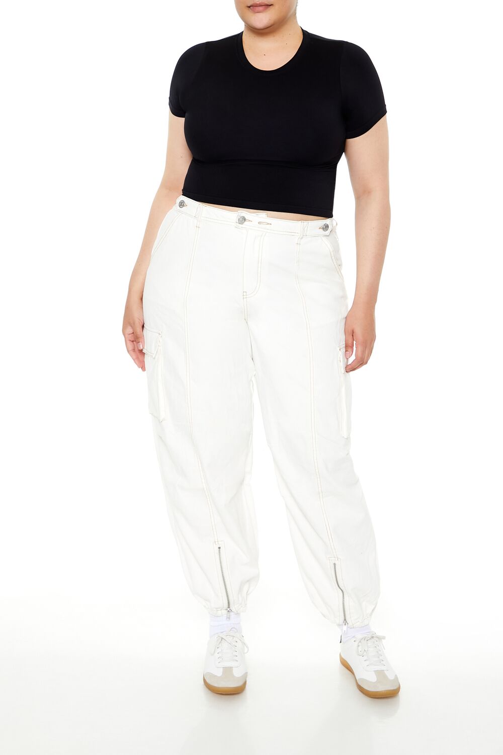 Plus Size High-Rise Cargo Joggers - Forever 21