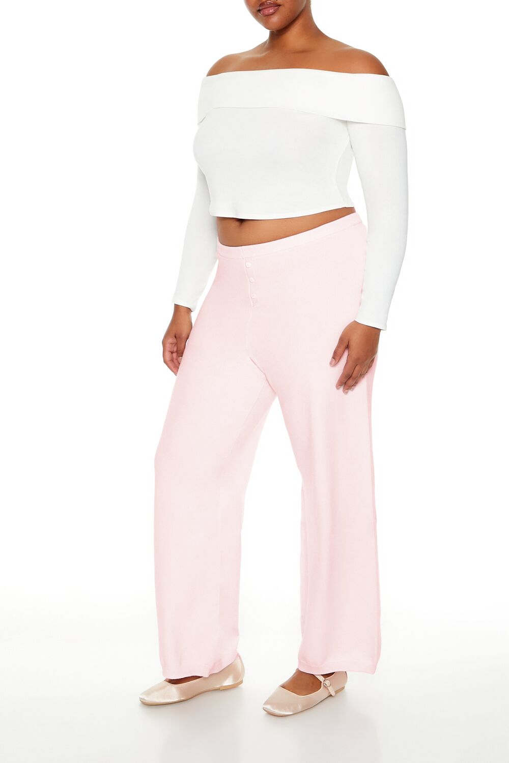 Plus Size Sweater-Knit Wide Pants - Forever 21