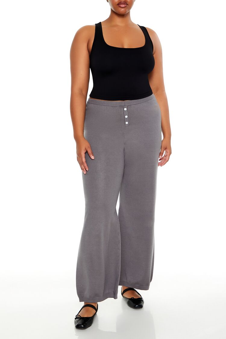 Plus Size Sweater-Knit Wide Pants - Forever 21