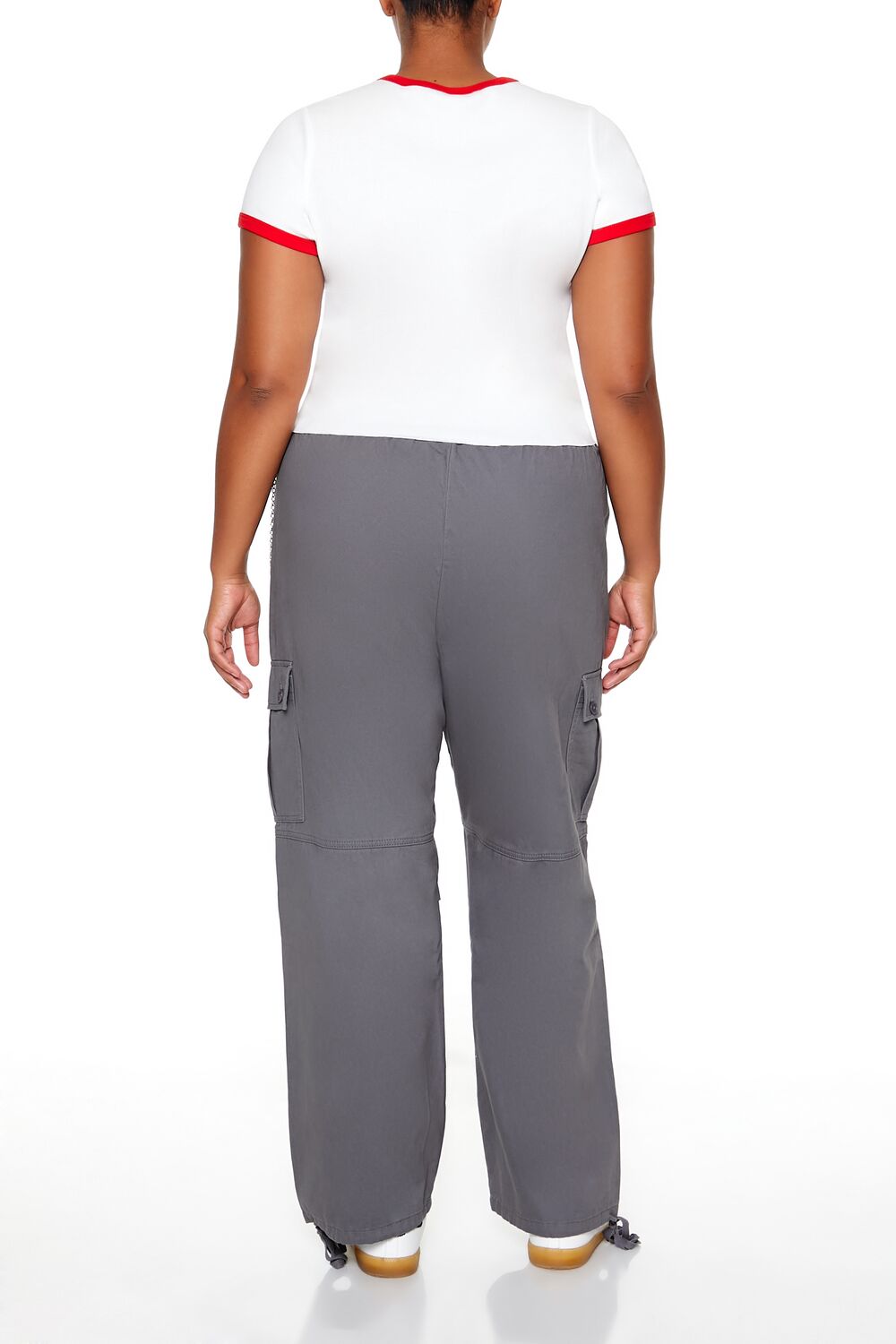 Plus Size Twill Cargo Wallet Chain Pants - Forever 21