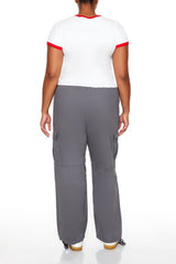 Plus Size Twill Cargo Wallet Chain Pants - Forever 21