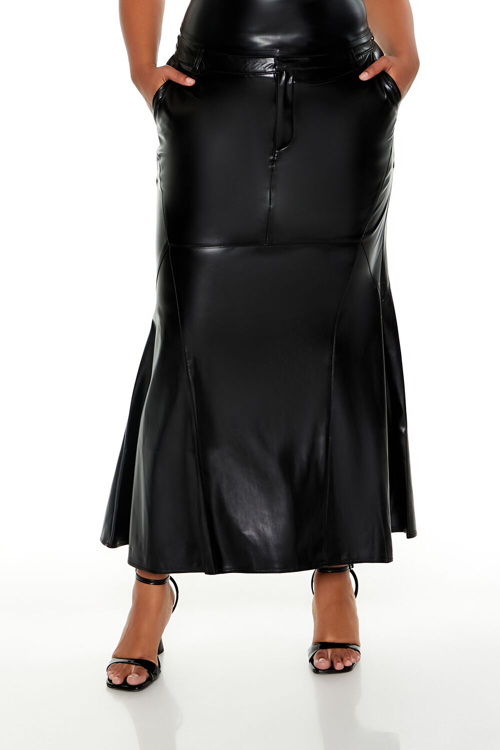 Plus Size Faux Leather Maxi Skirt - Forever 21