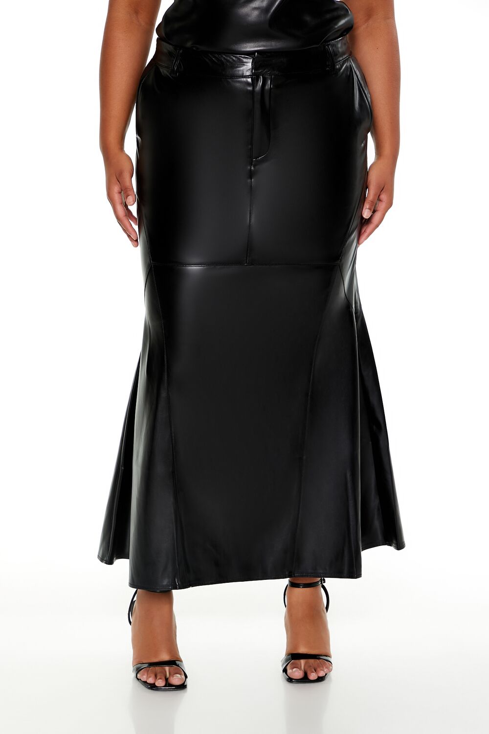 Plus Size Faux Leather Maxi Skirt - Forever 21