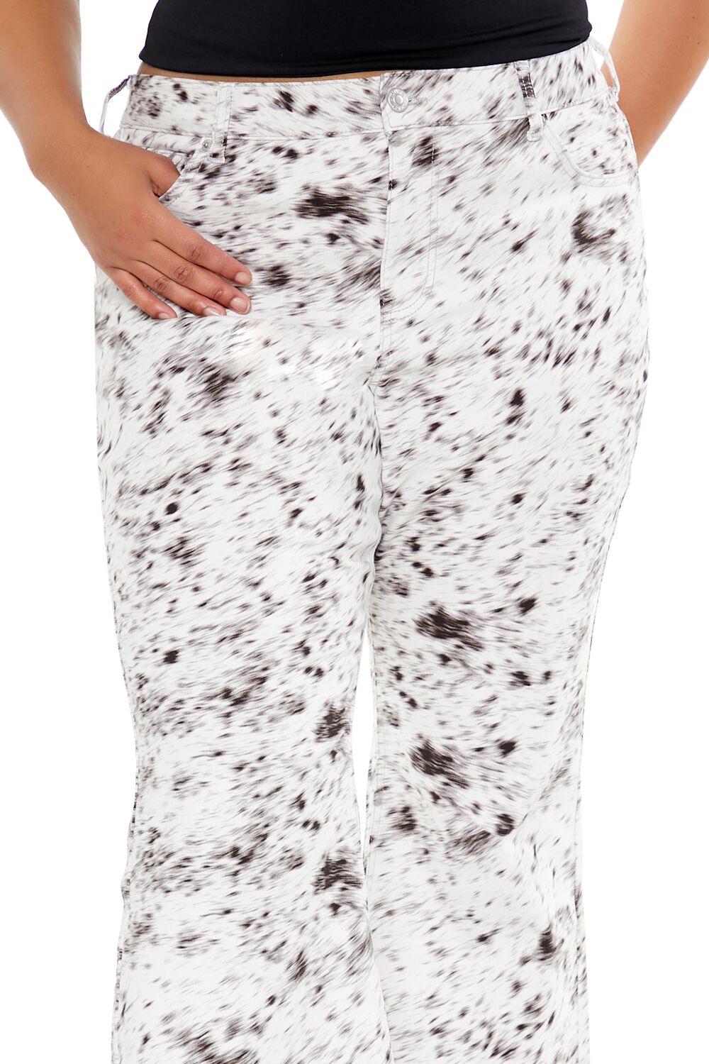Plus Size Spotted High-Rise Pants - Forever 21