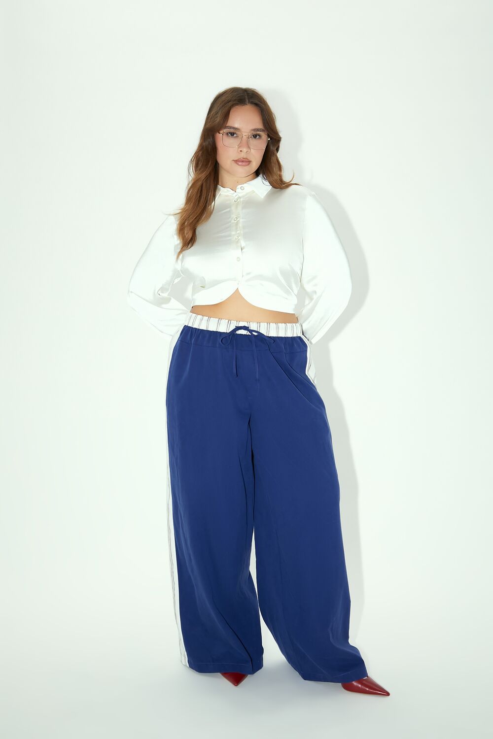 Plus Size Striped Wide-Leg Pants - Forever 21
