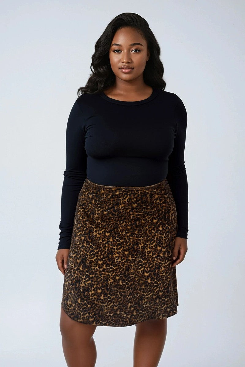 Plus Size Leopard Print Midi Skirt - Forever 21