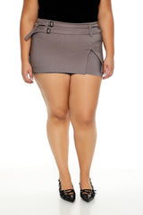 Plus Size Pinstriped Micro Mini Skort - Forever 21