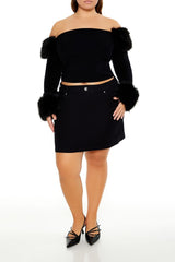 Plus Size Denim Mini Skirt - Forever 21