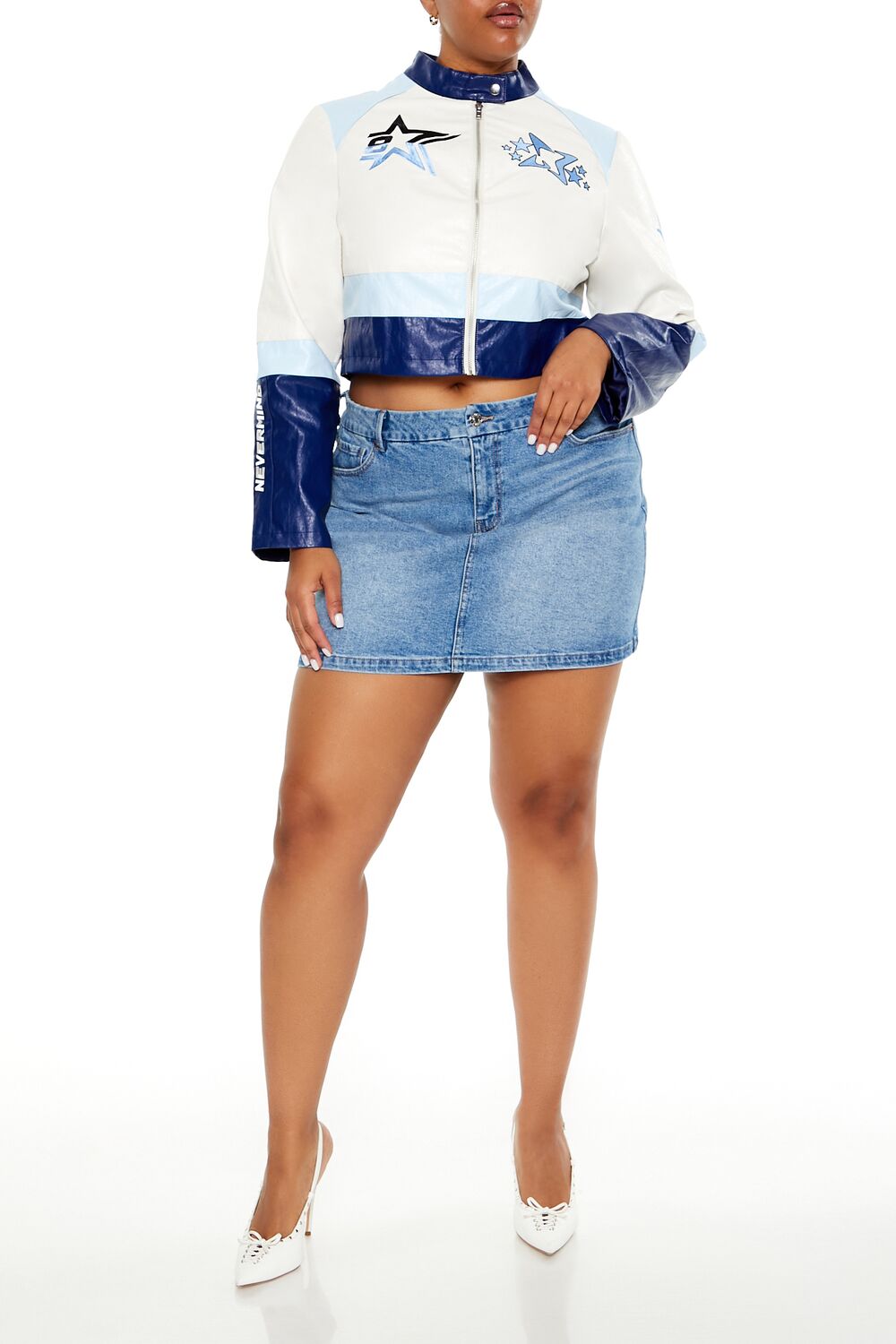 Plus Size Denim Mini Skirt - Forever 21
