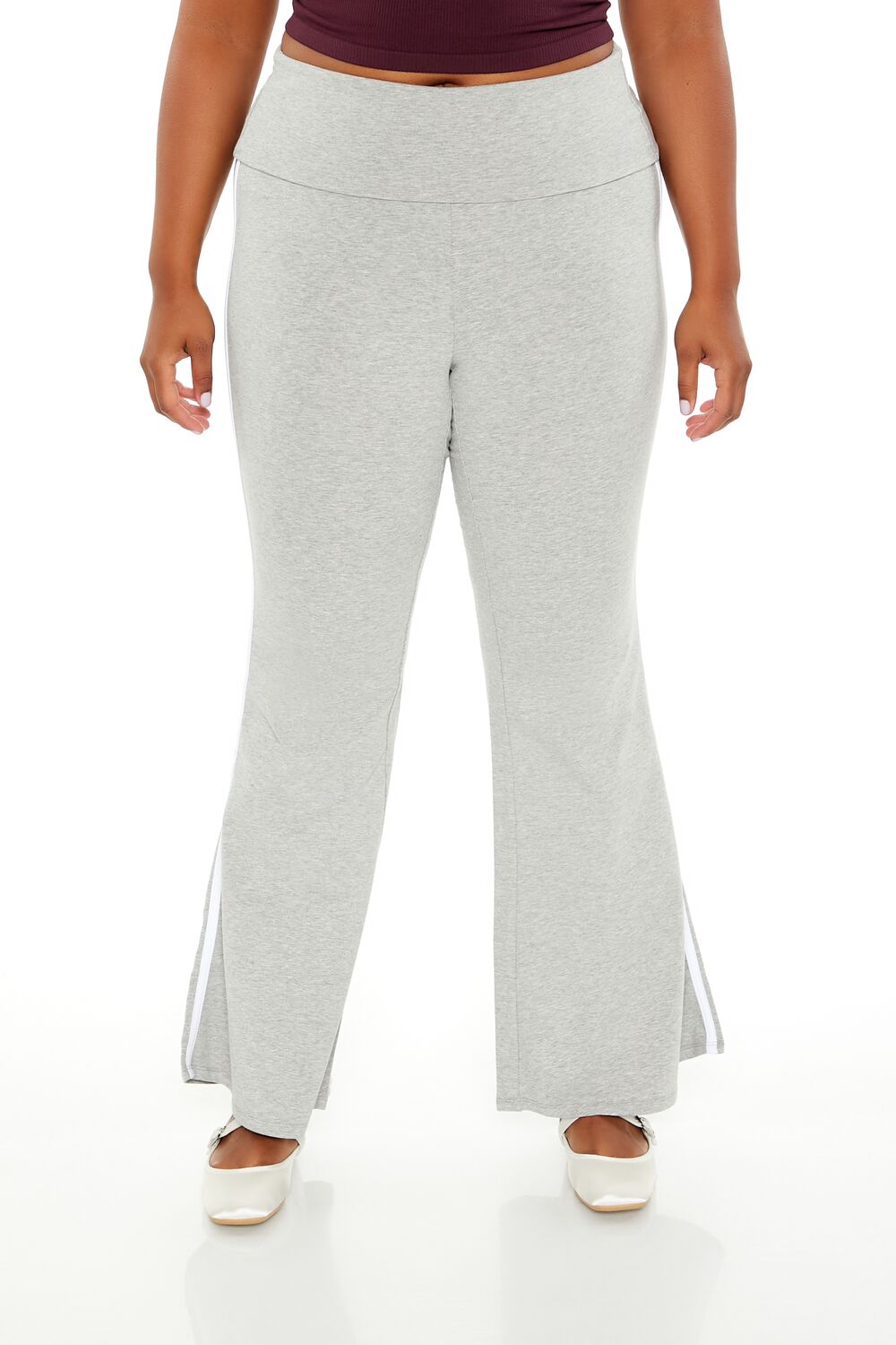 Plus Size Two-Tone Flare Leggings - Forever 21