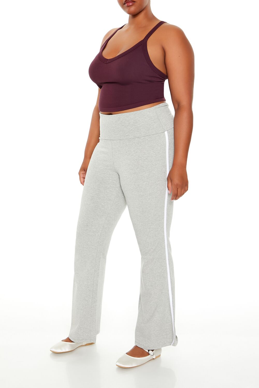 Plus Size Two-Tone Flare Leggings - Forever 21