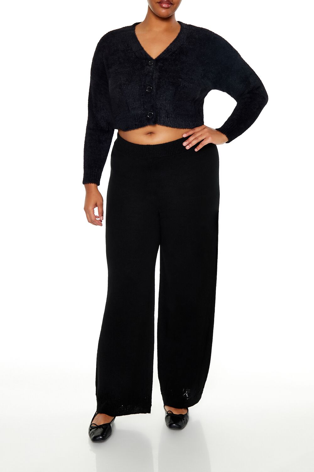 Plus Size Wide-Leg Sweater-Knit Pants - Forever 21