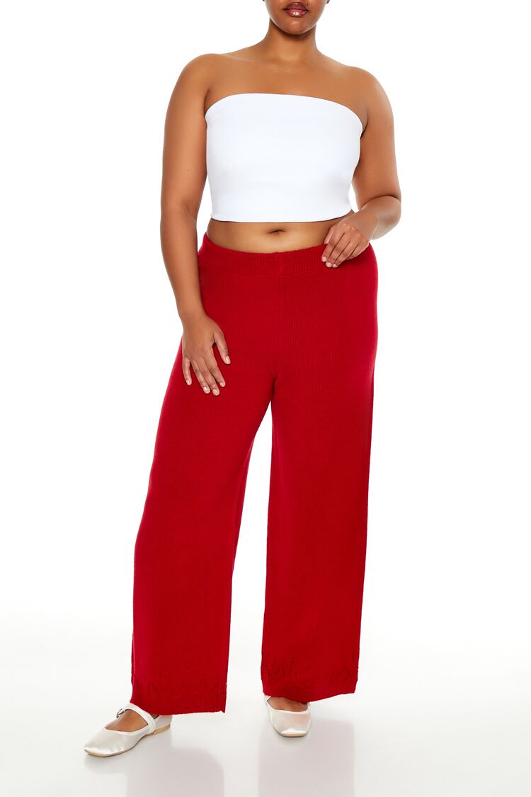 Plus Size Wide-Leg Sweater-Knit Pants - Forever 21