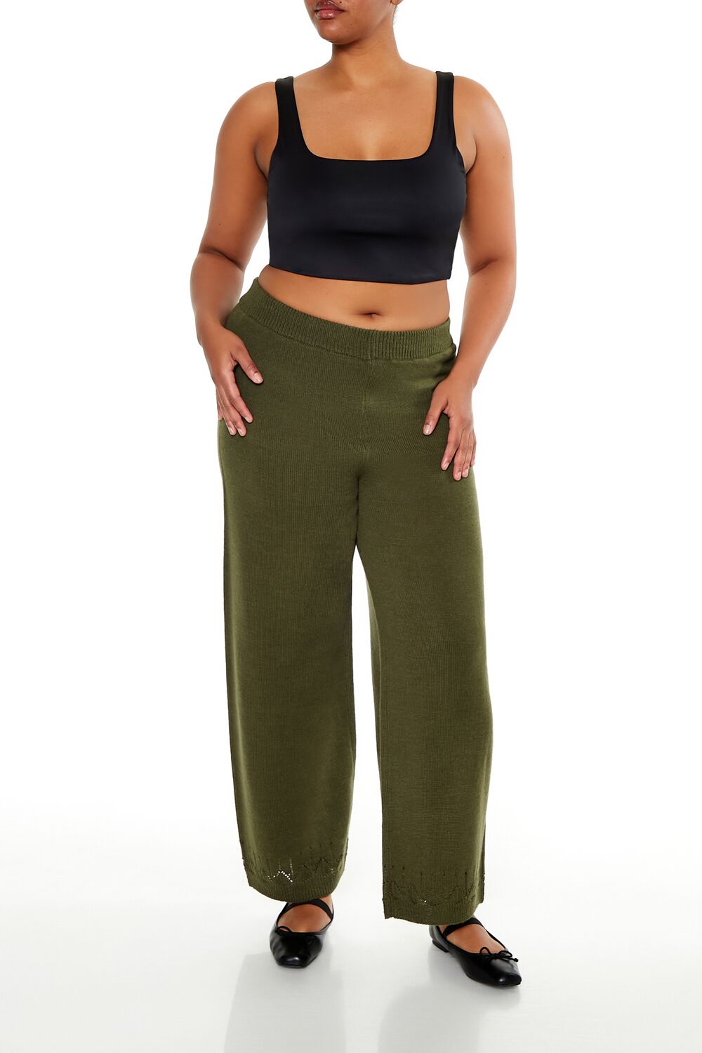 Plus Size Wide-Leg Sweater-Knit Pants - Forever 21