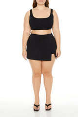 Plus Size Tulip-Hem Mini Skirt - Forever 21